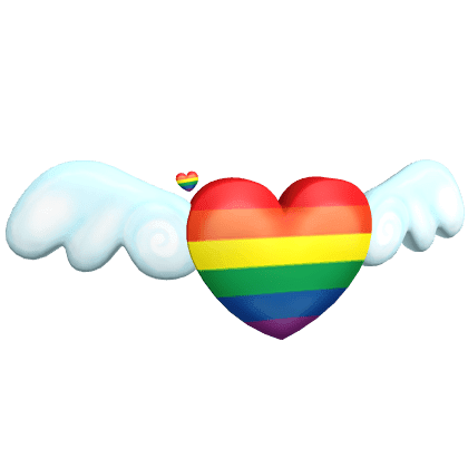 Rainbow Pride Heart Wings