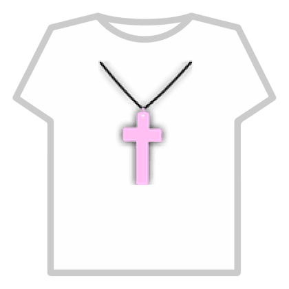 Big light pink cross necklace