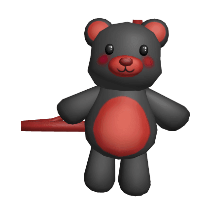 Black and Red Plush Bear Bag 3.0