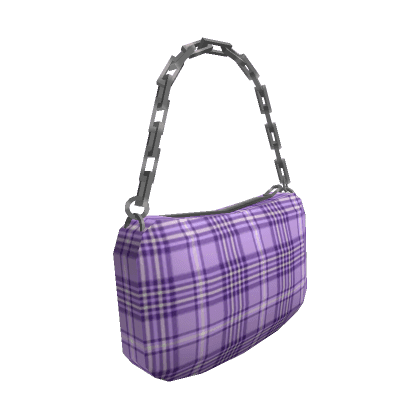 Violet Plaid Chain Purse