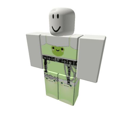 Frog set green  skirt dress shorts crop emo plaid