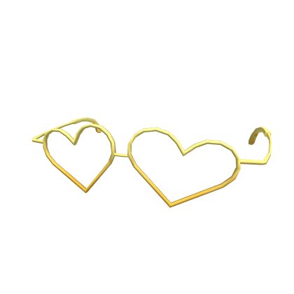 Yellow-Gold Geeky Heart Glasses