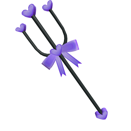 Valentines Day Black & Purple Heart Pitchfork