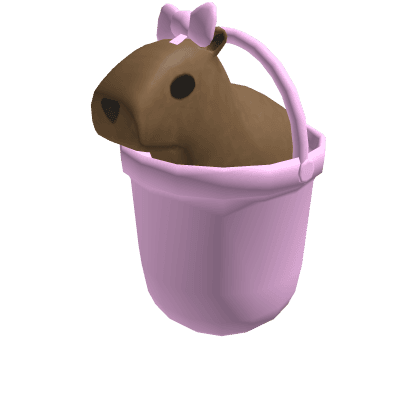 Cute Capybara In a Basket Pink