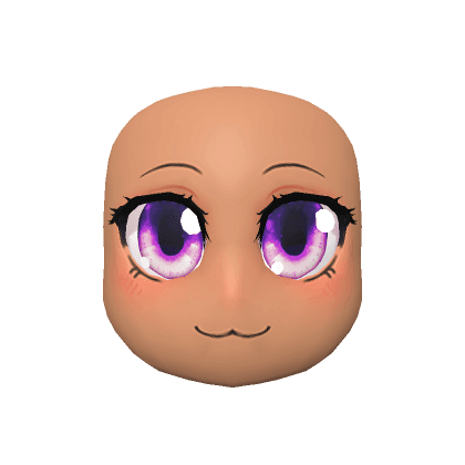 Neko Anime Head (Purple Eyes & Tan Skin)