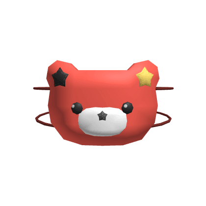 Fluffy Bear Mask Red