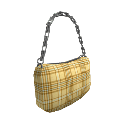 Yellow Plaid Chain Purse