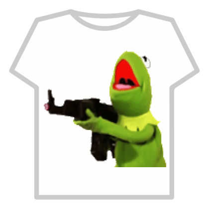 Kermit the frog with a Ak47 meme t-shirt impostor
