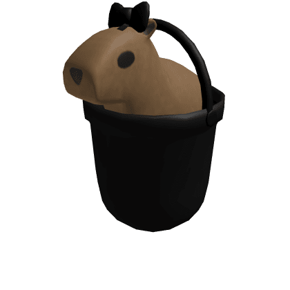 Cute Capybara In a Basket Black