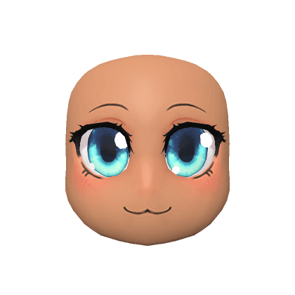 Neko Anime Head (Blue Eyes & Tan Skin) 