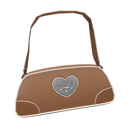 y2k angel mini shoulder bag (Tan & White Trim)