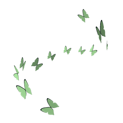 Mint Green Swirl of Blue Butterflies (Base)