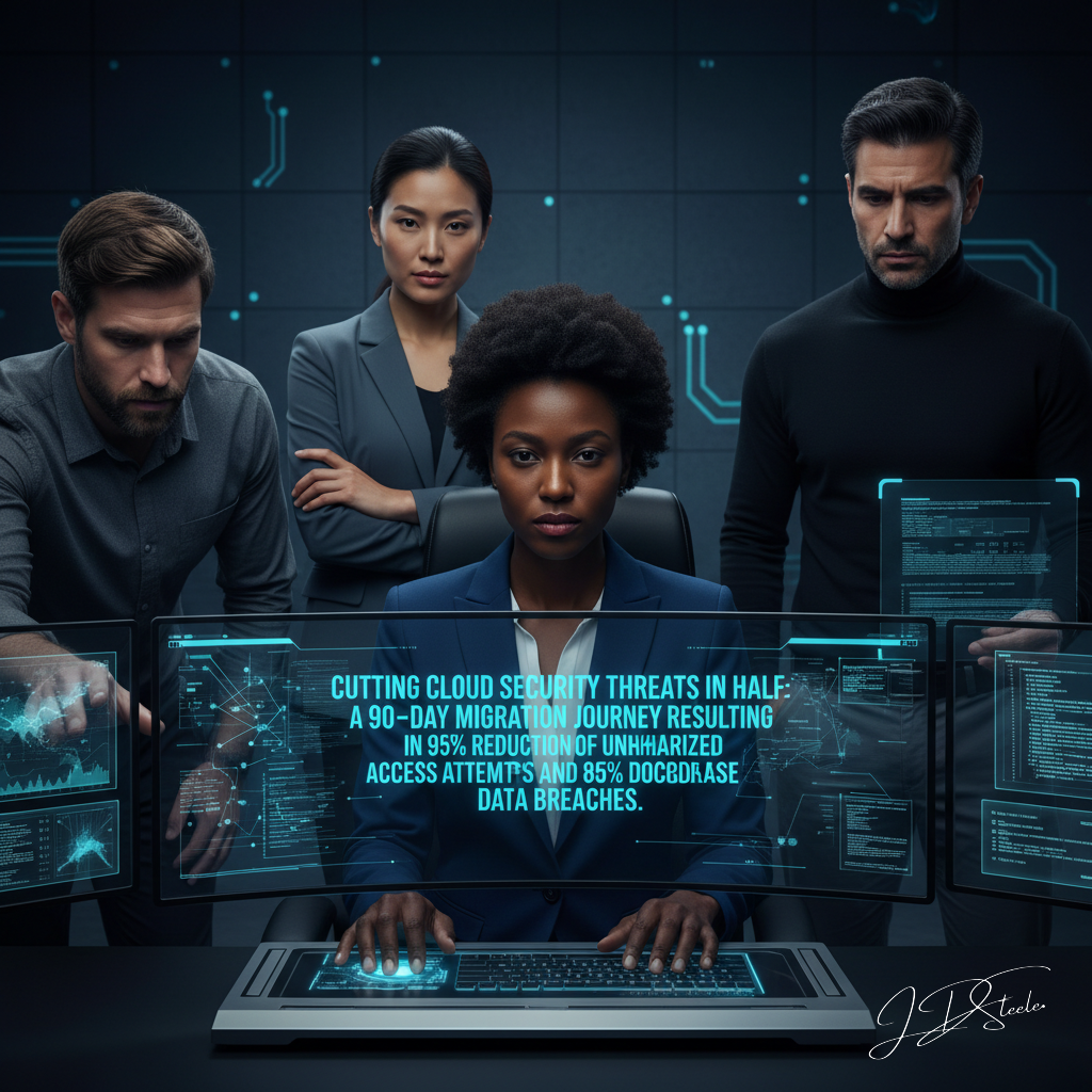 Cutting Cloud Security Threats in Half: A 90-Day Migration Journey Resulting in 95% Reduction of Unauthorized Access Attempts and 85% Decrease in Data Breaches.