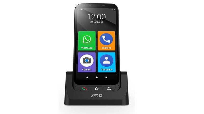 Pentru piese - Telefon mobil pentru seniori SPC Zeus 4G Pro, Android 11, statie de incarcare, husa, negru, Blocat FRP - imagine 1