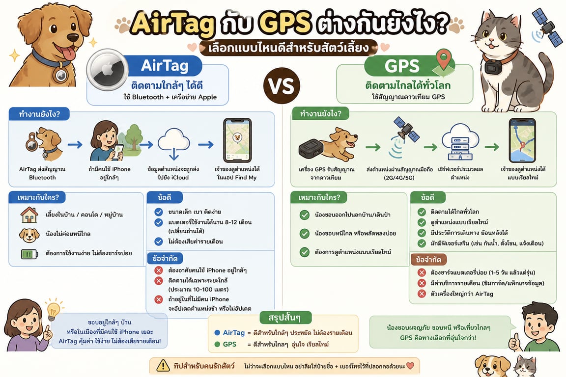Airtag ต่างจาก GPS ยังไง