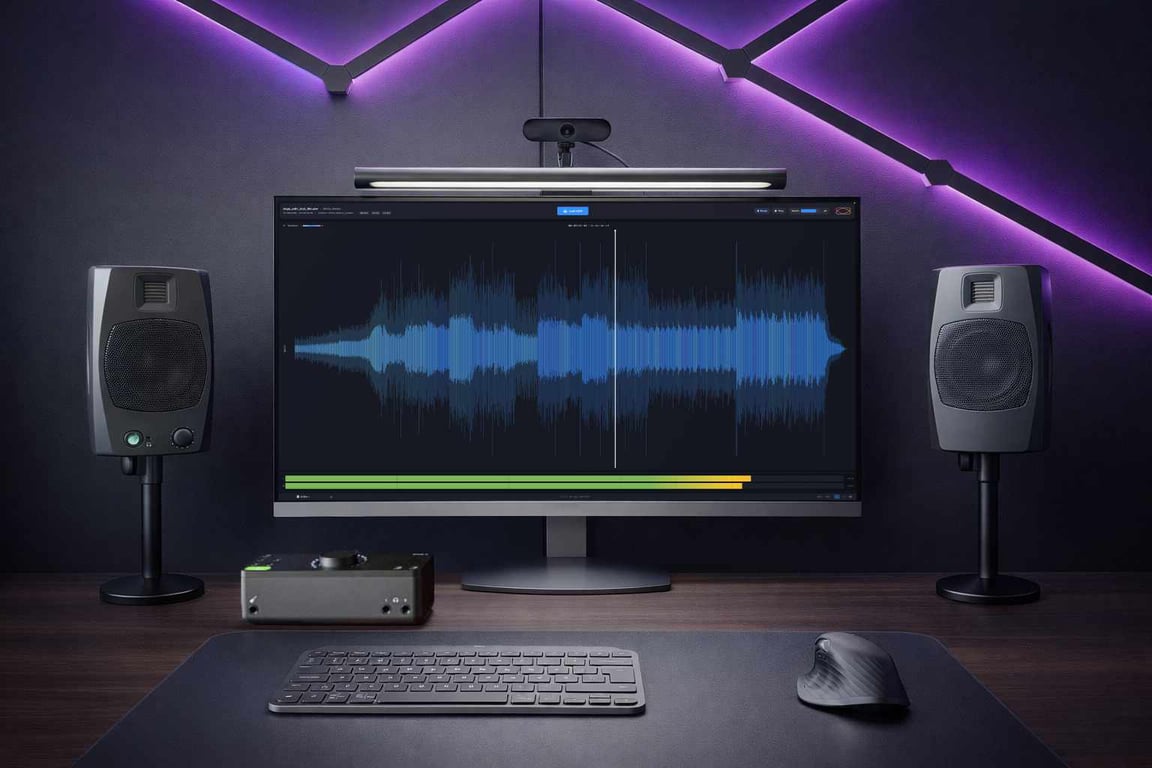 Orbit Lite — streamlined ADM playback tool showing waveform display in a studio setup