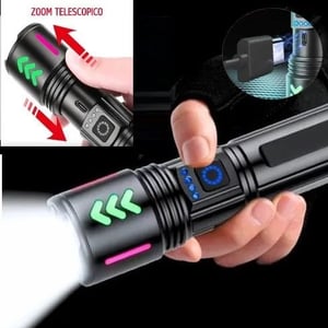 Linterna AF Metal Potenciada Telescópica Luminiscente 18Cm Pila 18650 Recargable