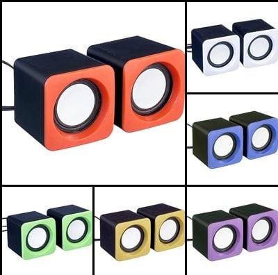 Parlante Colores 10-44/52 Con Volumen Pc y Otros Plug + Usb