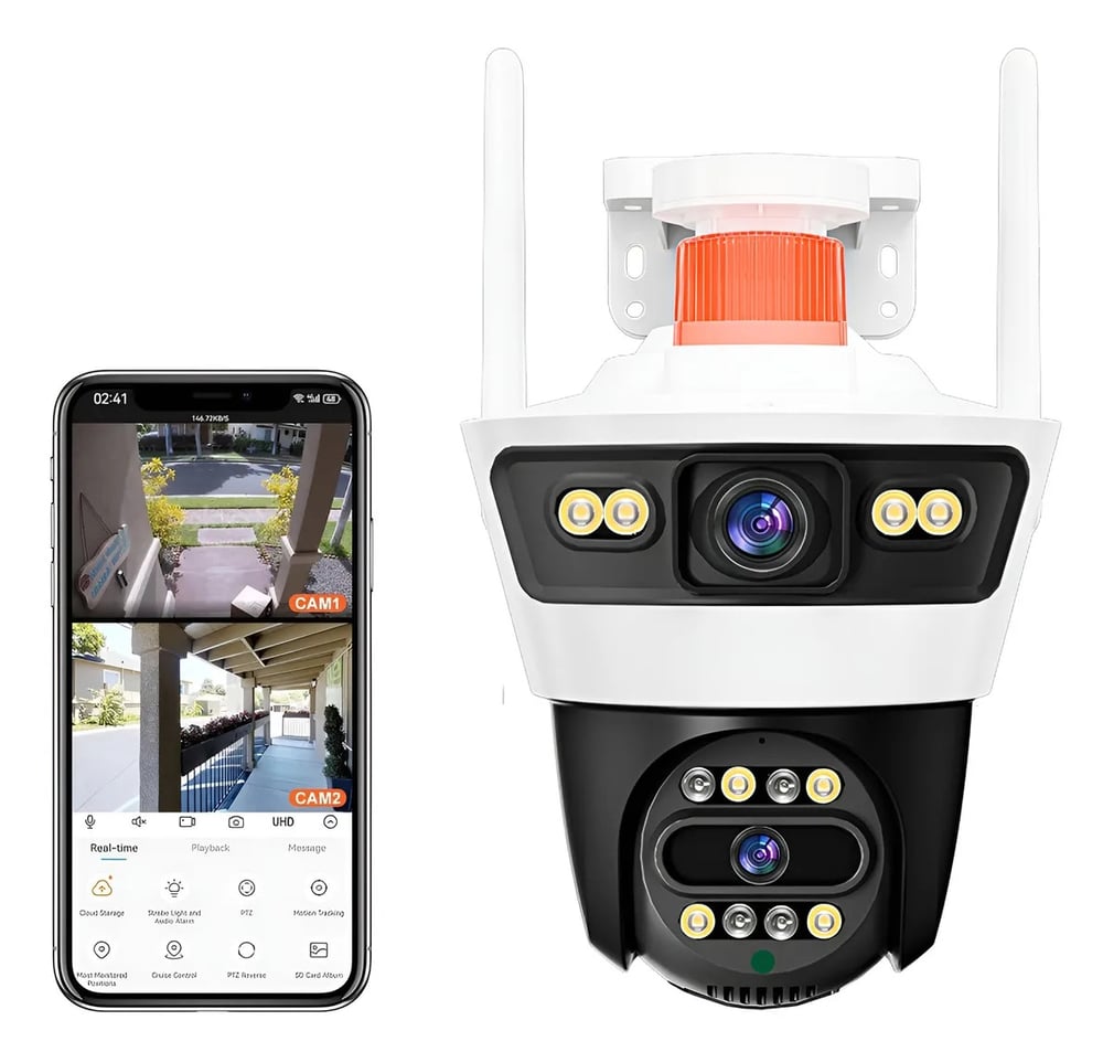 Cámara IP Wifi Jortan Doble Exterior Motorizada Visión Nocturna Full HD 1080p