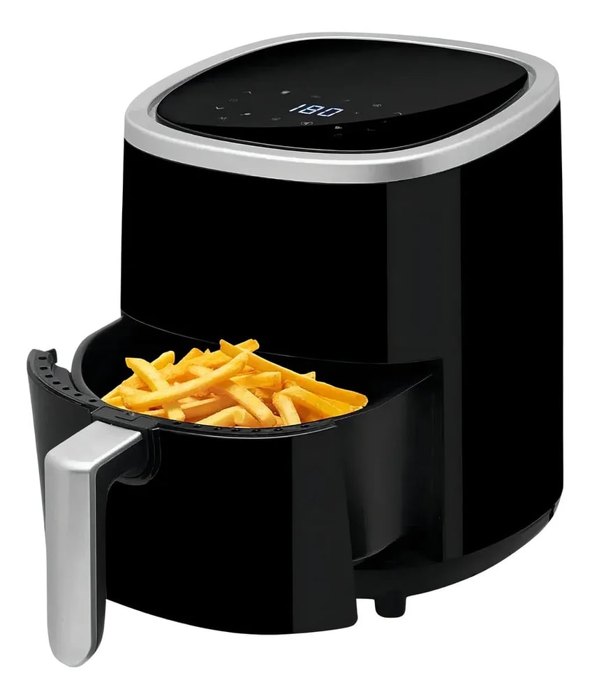 Freidora De Aire Digital OM 3.5L Negra Antiadherente Con Temperatura Variable