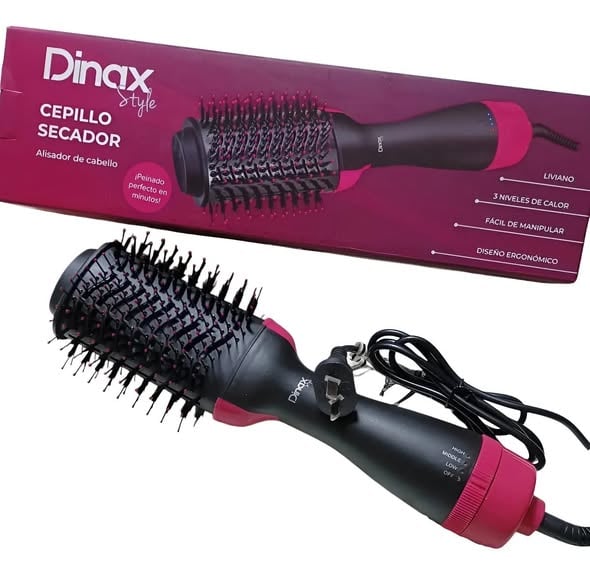 ( H ) Secador Con Cepillo Voluminizador Dinax Style 1000w Negro