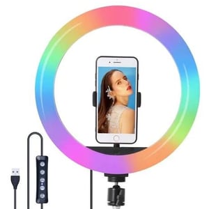 Aro De Luz Rgb Colores Dimer Diam: 26 Cm 10 Pulgadas