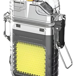 Encendedor + Linterna Resistente + Cable Usb + Recargable Fría Plateado