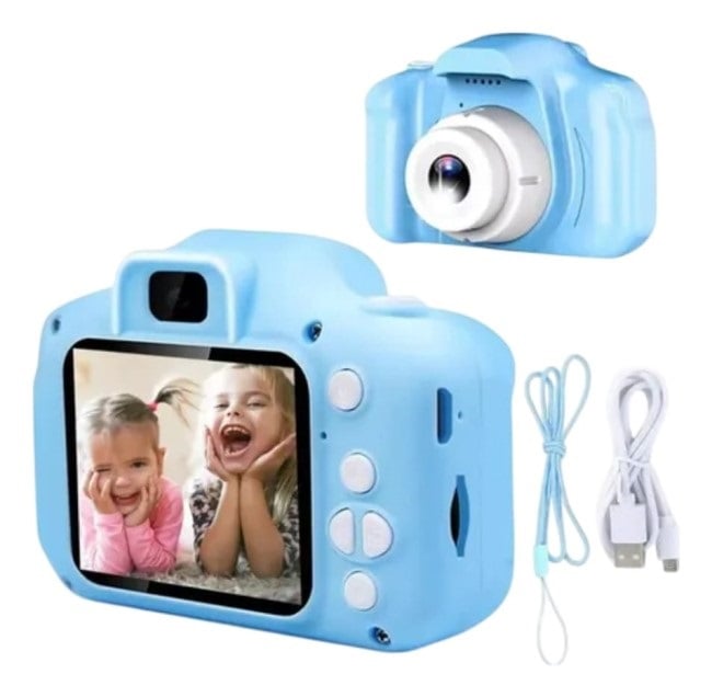 Cámara Infantil Digital Foto Video Juegos, Pantalla Lcd, Sócalo Memoria Recargable + Cable