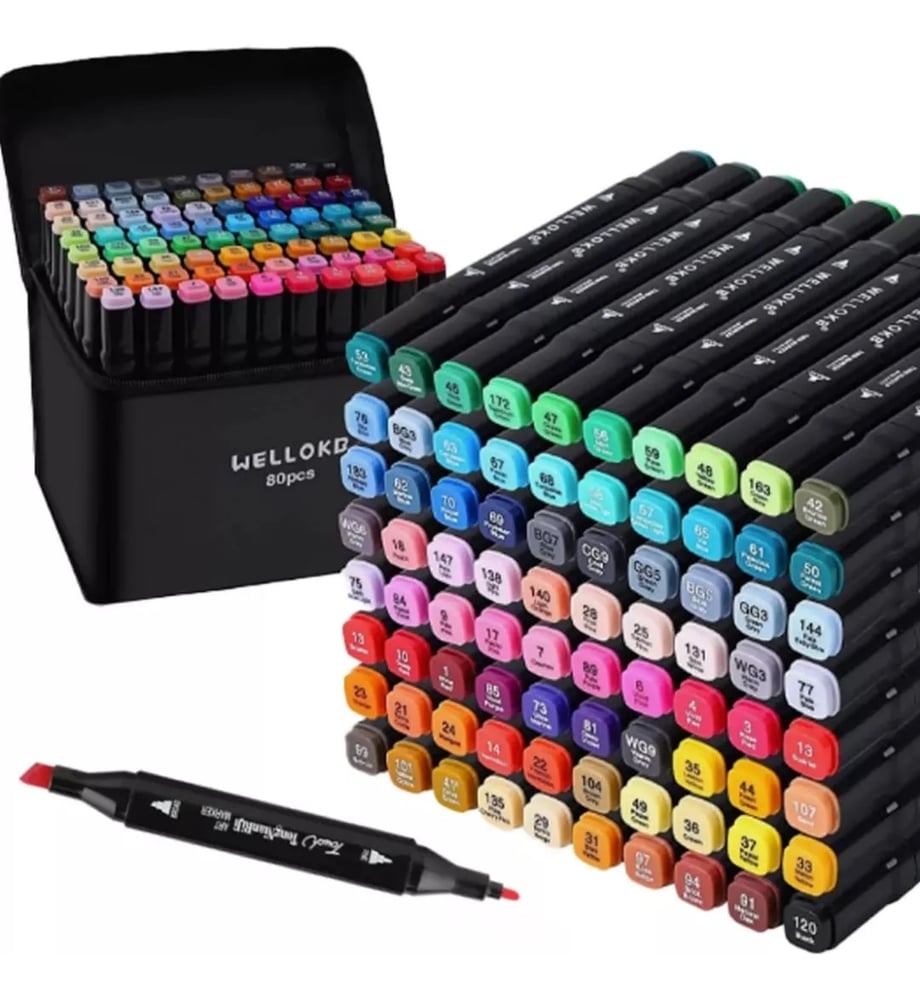 Set De Marcadores Touch Plumones Doble Punta 80 Piezas
