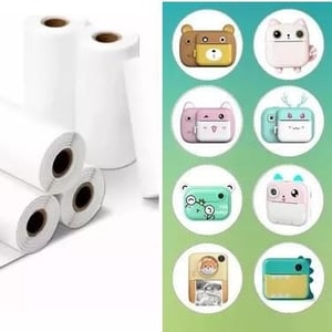 X2 Rollo Blanco Papel Térmico Impresión 56x25mm Mini Impresora