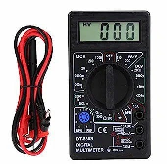 Tester Multimetro Digital Con Pila Cuadrada Incluida