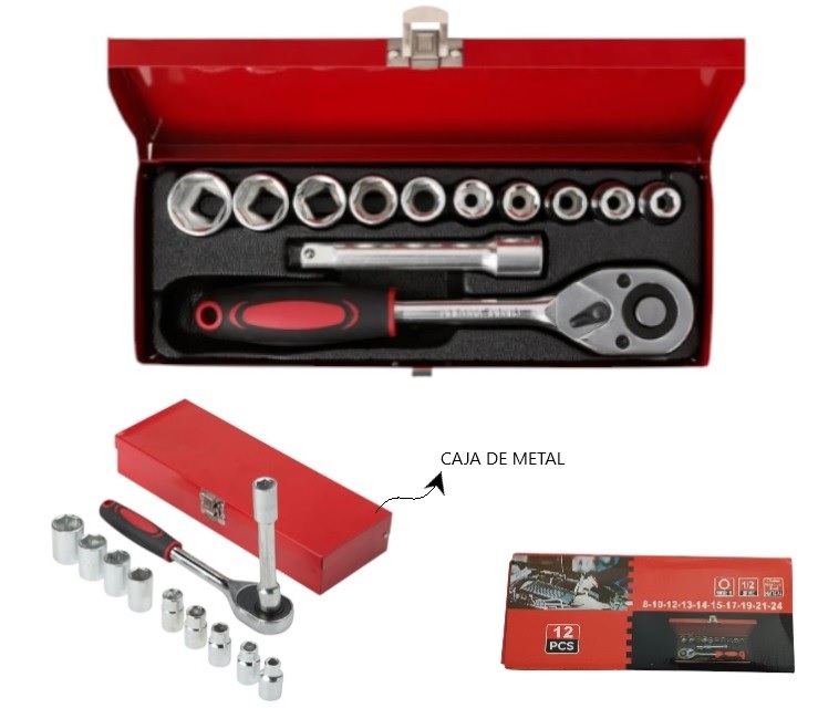 SET DE LLAVE EN CAJA TUBO 12PCS