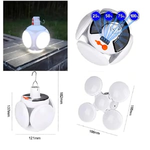 Lampara Colgante Recargable Usb Y Solar 5 Modos Calidad Prem Estructura Blanco