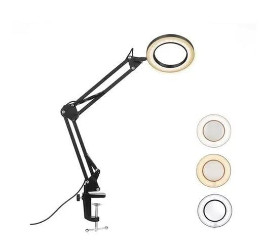 LAMPARA CON LUPA PARA ESCRITORIO 3 TIPOS DE LUZ