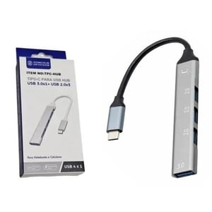 Hub Entrada Tipo C Salida 4 Puertos 1x 3.0 + 3x 2.0 Compacto