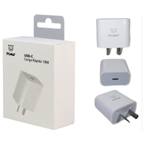 Cargador Cabezal Premium 18W Time Carga rapida 18W Salida PD Hembra Tipo C