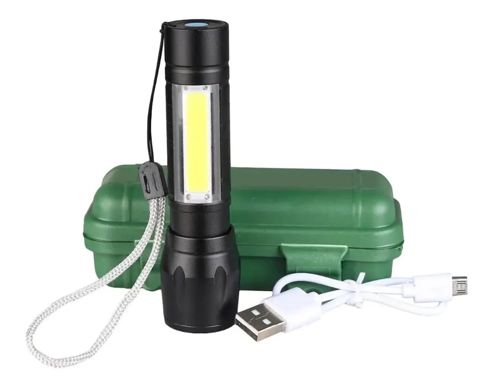 Mini Linterna Portátil Táctica Led Recargable Usb Zoom