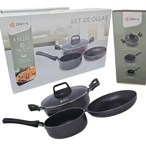 Batería De Cocina Oryx Set De Ollas Set Ollas 4 Piezas Ck50a
