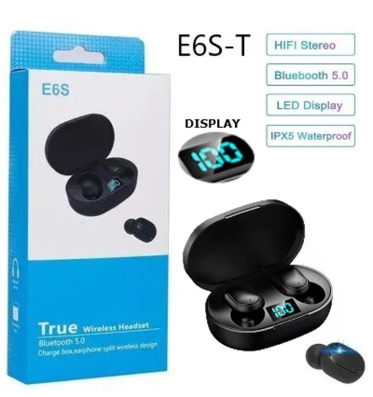 Auricular Bluetooth E6S V2 5.3 Con Display Original Tws In-ear Visor Manos