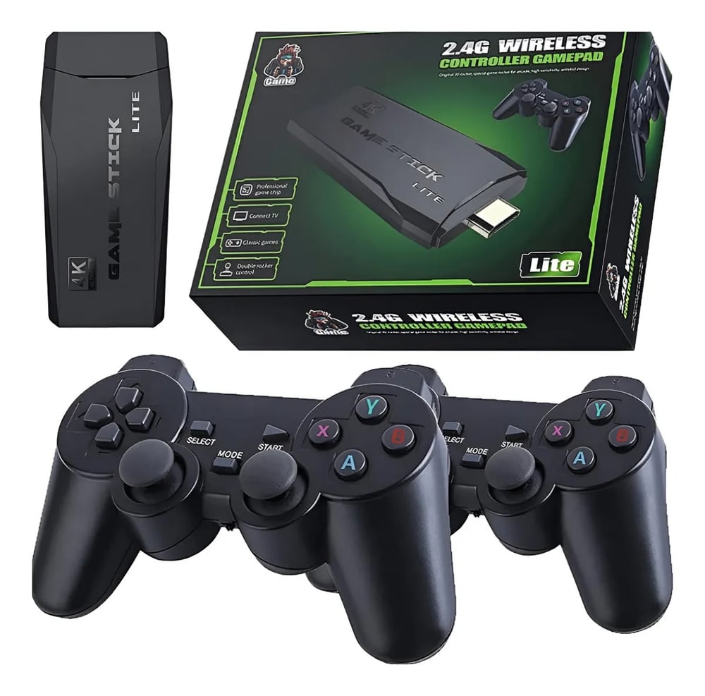 Game Stick Retro 2 Joystick 64gb Hdmi Color Negro