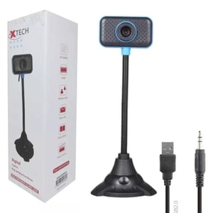 Camara Web Xtech 22X8Cm C/Micrófono Flexible Webcam Cable Usb + Plug 3.5m