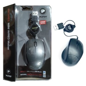 Mouse Óptico Port Cable Retráctil Usb Plug And Play