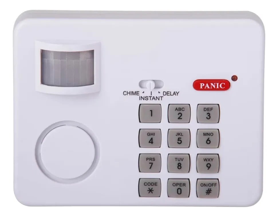 Alarma Sonora Sirena Detecta Movimiento Pánico Domicilio Color Blanco