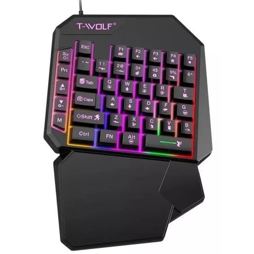 Teclado Gamer Una Mano T 40 Teclas Retroiluminado Rgb