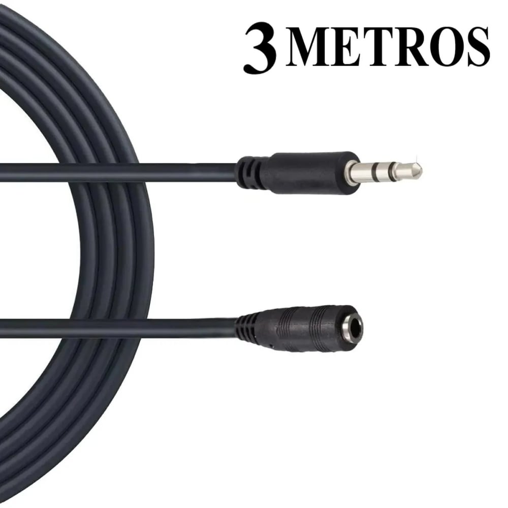 Extensor Largo 3 Metros Alargue Cable Noga Audio Plug Hembra a Plug Macho 3,5MM