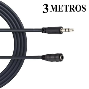 Extensor Largo 3 Metros Alargue Cable Noga Audio Plug Hembra a Plug Macho 3,5MM