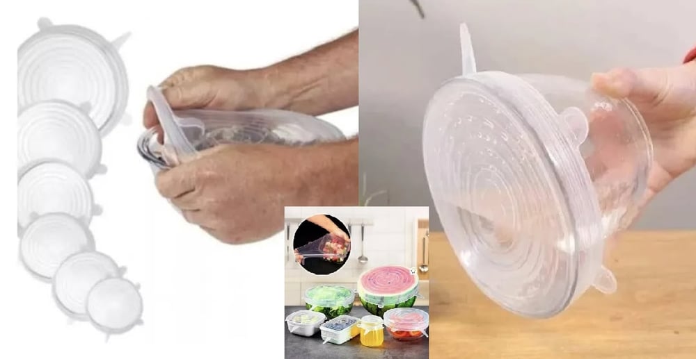 Tapas Silicona Ajustables X6 Reutilizables Y Herméticas Liso