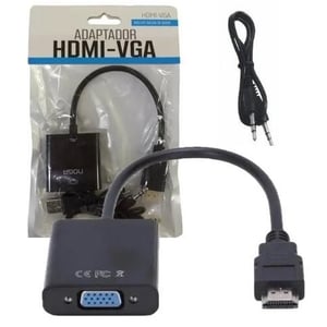 Adaptador Conversor De Hdmi A Vga Con Salida Audio + Cable Plug