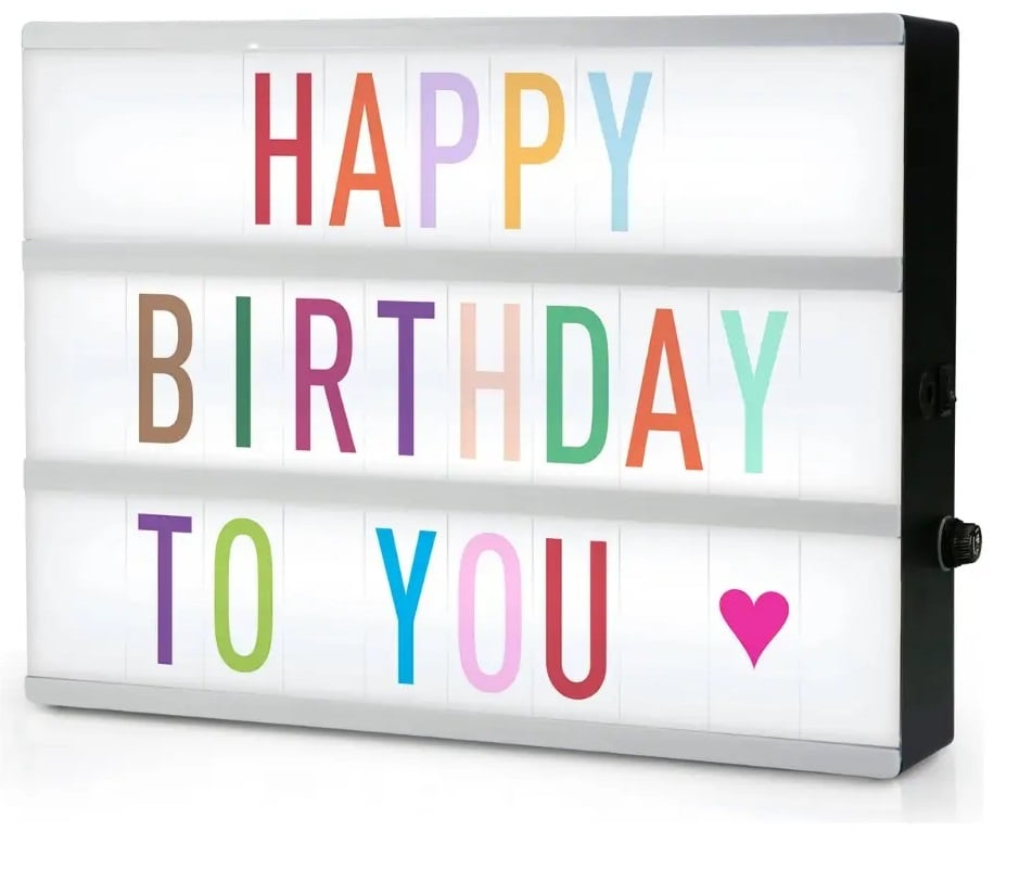 Cartel Luminoso Led Letras Colores Emojis Lightbox Usb 32x23 Color Blanco