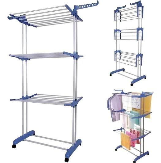 ( H ) Tender De Ropa Vertical 3 Niveles Reforzado 40kg